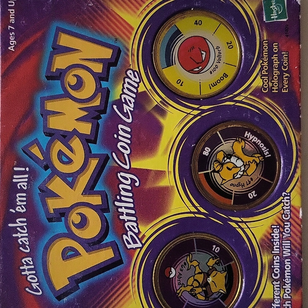 Pokémon Battling Coin Game #100 Volterb #97 Hypno #63 Abra Vintage 1999